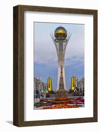 Bayterek Tower with the Golden Towers, Astana, Kazakhstan-Keren Su-Framed Photographic Print