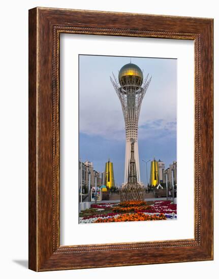 Bayterek Tower with the Golden Towers, Astana, Kazakhstan-Keren Su-Framed Photographic Print