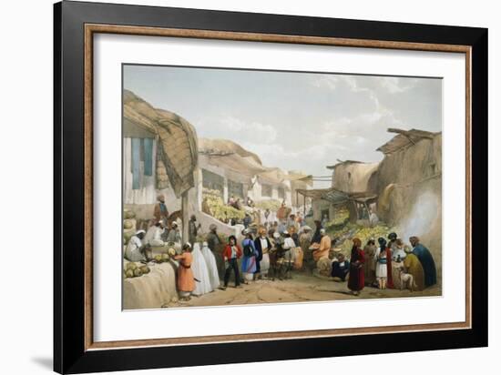 Bazaar at Kabul During the Fruit Season, First Anglo-Afghan War, 1838-1842-James Atkinson-Framed Giclee Print