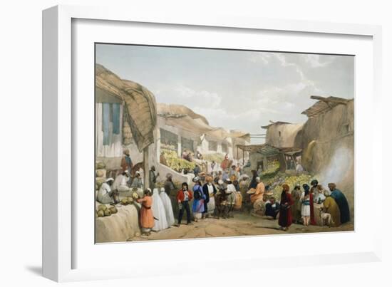 Bazaar at Kabul During the Fruit Season, First Anglo-Afghan War, 1838-1842-James Atkinson-Framed Giclee Print