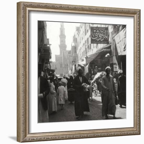 Bazaar of El Ghoria, Cairo, Egypt, 20th Century-J Dearden Holmes-Framed Photographic Print