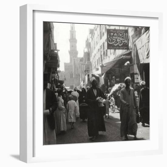 Bazaar of El Ghoria, Cairo, Egypt, 20th Century-J Dearden Holmes-Framed Photographic Print