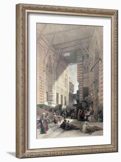 Bazaar of the Silk Merchants, Cairo, from "Egypt and Nubia," Vol.3-David Roberts-Framed Giclee Print