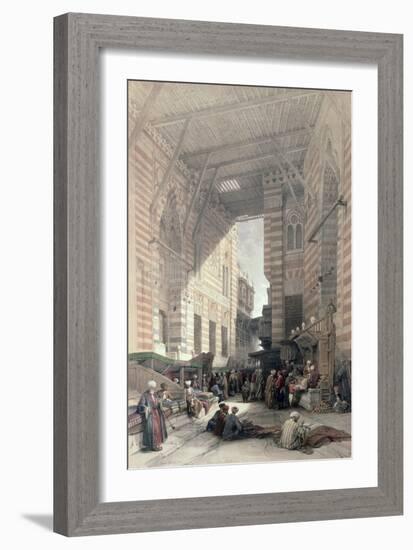 Bazaar of the Silk Merchants, Cairo, from "Egypt and Nubia," Vol.3-David Roberts-Framed Giclee Print