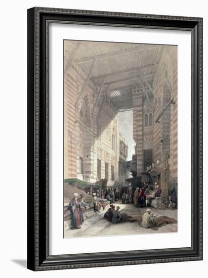 Bazaar of the Silk Merchants, Cairo, from "Egypt and Nubia," Vol.3-David Roberts-Framed Giclee Print