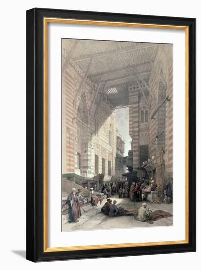 Bazaar of the Silk Merchants, Cairo, from "Egypt and Nubia," Vol.3-David Roberts-Framed Giclee Print