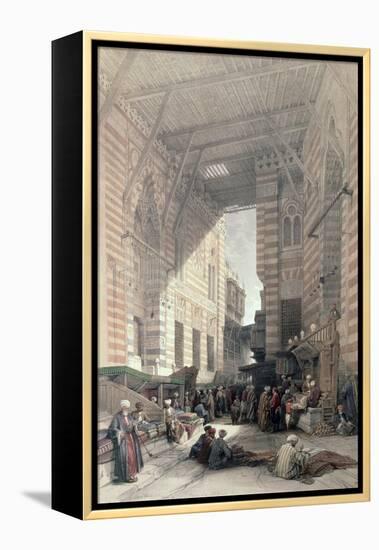 Bazaar of the Silk Merchants, Cairo, from "Egypt and Nubia," Vol.3-David Roberts-Framed Premier Image Canvas