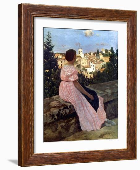 Bazille: Pink Dress, 1864-Frederic Bazille-Framed Giclee Print