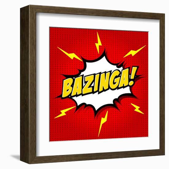 Bazinga! Comic Speech Bubble, Cartoon-jirawatp-Framed Art Print