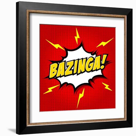 Bazinga! Comic Speech Bubble, Cartoon-jirawatp-Framed Art Print