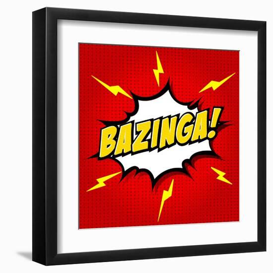 Bazinga! Comic Speech Bubble, Cartoon-jirawatp-Framed Art Print