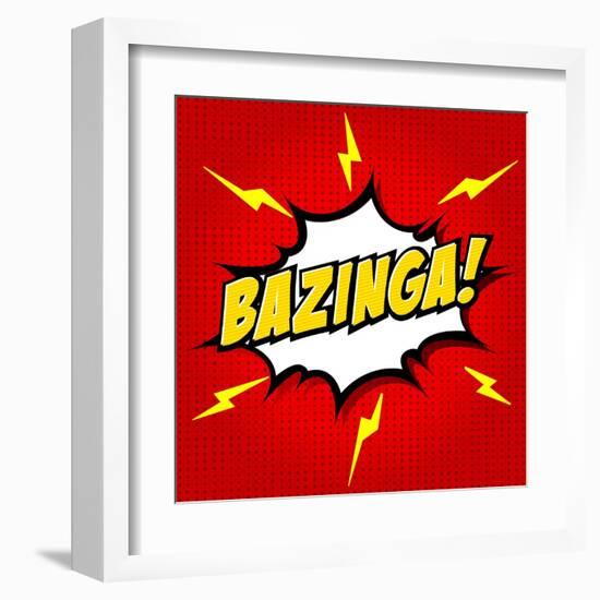 Bazinga! Comic Speech Bubble, Cartoon-jirawatp-Framed Art Print