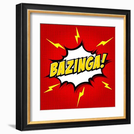 Bazinga! Comic Speech Bubble, Cartoon-jirawatp-Framed Art Print