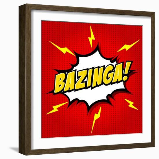 Bazinga! Comic Speech Bubble, Cartoon-jirawatp-Framed Art Print