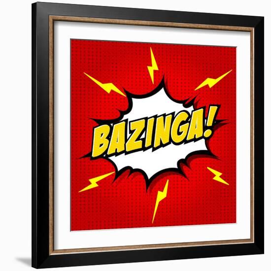 Bazinga! Comic Speech Bubble, Cartoon-jirawatp-Framed Art Print