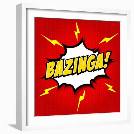 Bazinga! Comic Speech Bubble, Cartoon-jirawatp-Framed Art Print