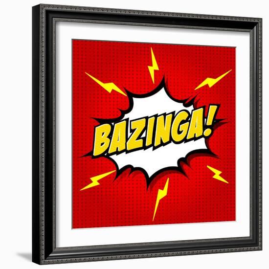 Bazinga! Comic Speech Bubble, Cartoon-jirawatp-Framed Art Print