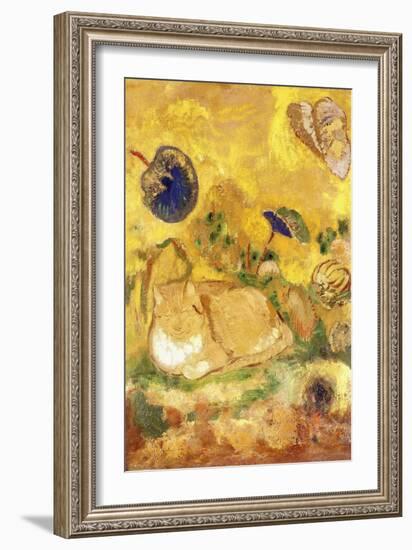 Bazon, the Artist's Cat; Bazon, Le Chat de l'Artiste, c.1905-Odilon Redon-Framed Giclee Print