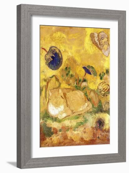 Bazon, the Artist's Cat; Bazon, Le Chat de l'Artiste, c.1905-Odilon Redon-Framed Giclee Print