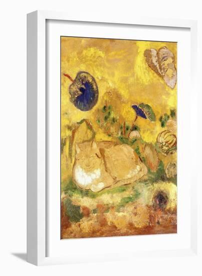 Bazon, the Artist's Cat; Bazon, Le Chat de l'Artiste, c.1905-Odilon Redon-Framed Giclee Print