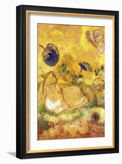 Bazon, the Artist's Cat; Bazon, Le Chat de l'Artiste, c.1905-Odilon Redon-Framed Giclee Print