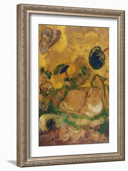 Bazon: the Artist's Cat; Bazon: Le Chat De L'Artiste-Odilon Redon-Framed Giclee Print