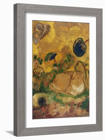 Bazon: the Artist's Cat; Bazon: Le Chat De L'Artiste-Odilon Redon-Framed Giclee Print