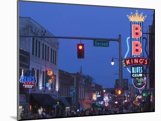 BB King's Club, Beale Street Entertainment Area, Memphis, Tennessee, USA-Walter Bibikow-Mounted Photographic Print