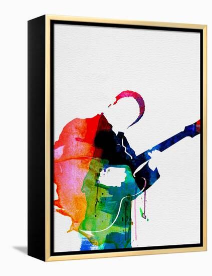 BB King Watercolor-Lora Feldman-Framed Stretched Canvas