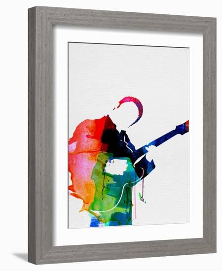 BB King Watercolor-Lora Feldman-Framed Art Print