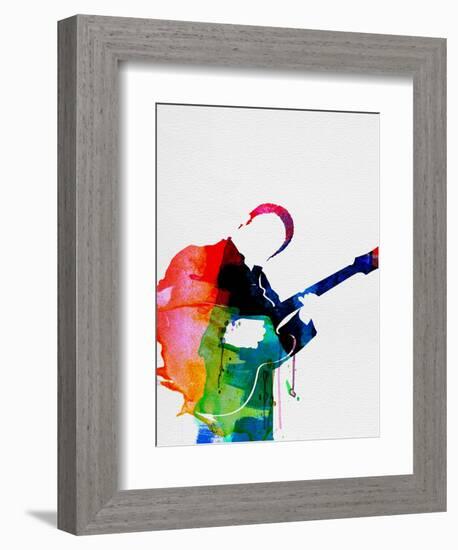 BB King Watercolor-Lora Feldman-Framed Art Print