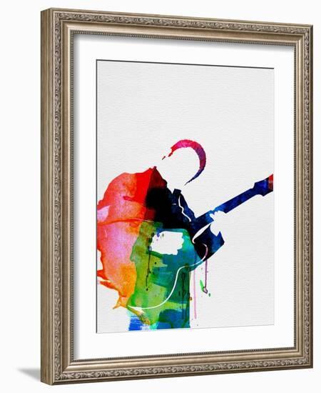 BB King Watercolor-Lora Feldman-Framed Art Print