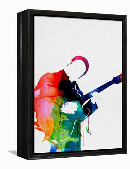 BB King Watercolor-Lora Feldman-Framed Stretched Canvas