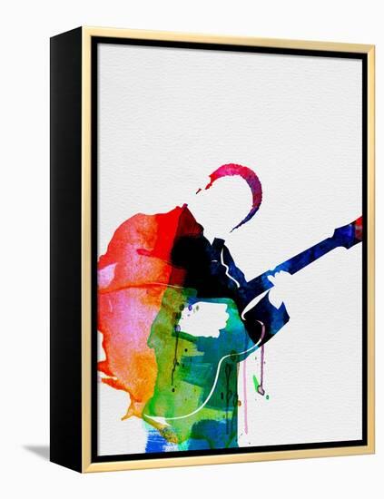 BB King Watercolor-Lora Feldman-Framed Stretched Canvas