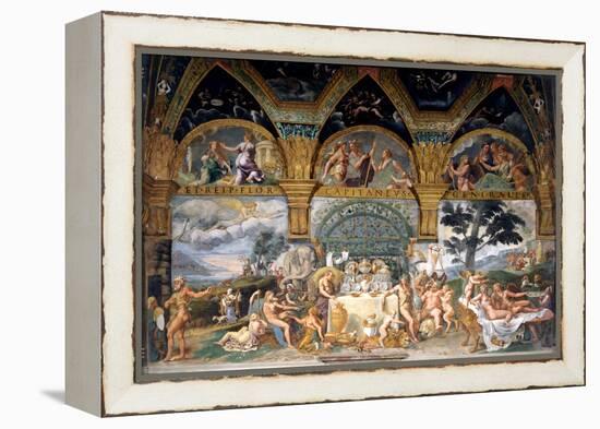 Bbanquet Celebrating the Marriage of Cupid and Psyche from the Sala Di Amore E Psiche, 1527-31-Giulio Romano-Framed Premier Image Canvas