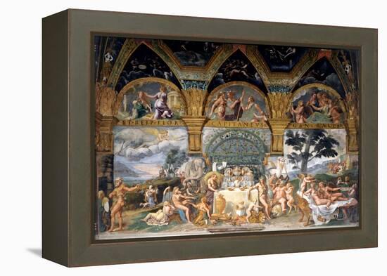 Bbanquet Celebrating the Marriage of Cupid and Psyche from the Sala Di Amore E Psiche, 1527-31-Giulio Romano-Framed Premier Image Canvas