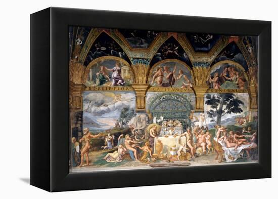 Bbanquet Celebrating the Marriage of Cupid and Psyche from the Sala Di Amore E Psiche, 1527-31-Giulio Romano-Framed Premier Image Canvas