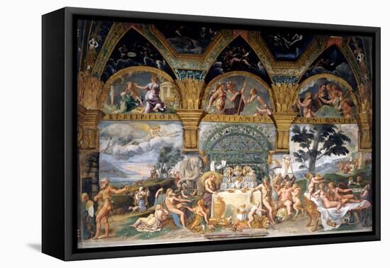 Bbanquet Celebrating the Marriage of Cupid and Psyche from the Sala Di Amore E Psiche, 1527-31-Giulio Romano-Framed Premier Image Canvas