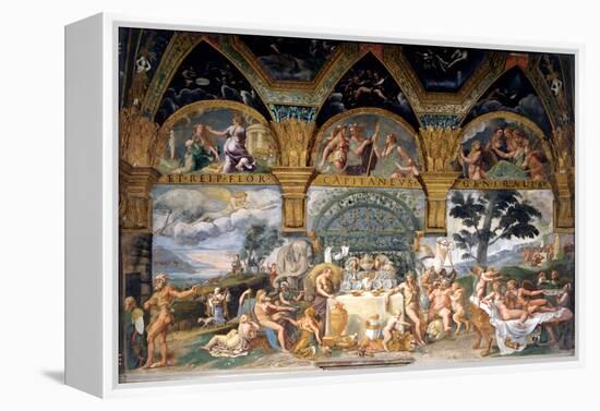 Bbanquet Celebrating the Marriage of Cupid and Psyche from the Sala Di Amore E Psiche, 1527-31-Giulio Romano-Framed Premier Image Canvas