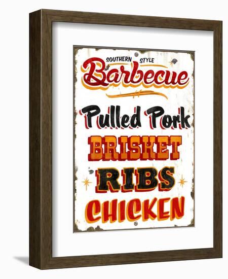 BBQ Southern-Retroplanet-Framed Premium Giclee Print