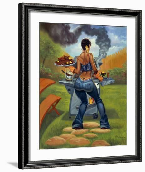 BBQ-Sterling Brown-Framed Art Print