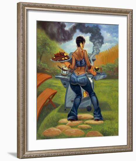 BBQ-Sterling Brown-Framed Art Print