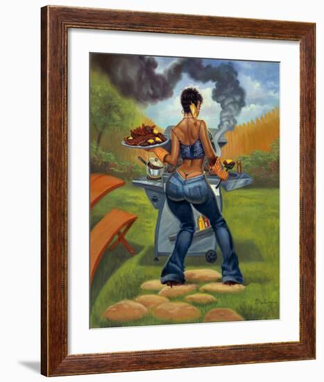 BBQ-Sterling Brown-Framed Art Print