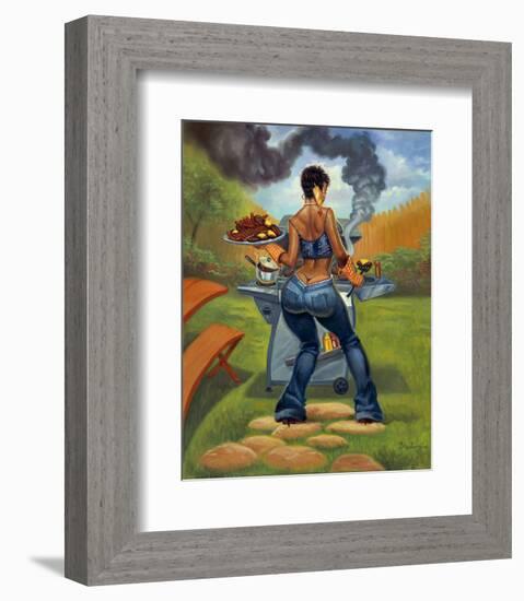 BBQ-Sterling Brown-Framed Art Print