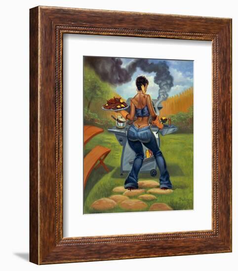 BBQ-Sterling Brown-Framed Art Print