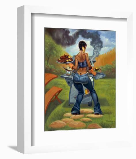 BBQ-Sterling Brown-Framed Art Print