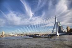 Erasmus Bridge in Rotterdam on the Nieuve-Maas River, Rotterdam-bbsferrari-Framed Photographic Print