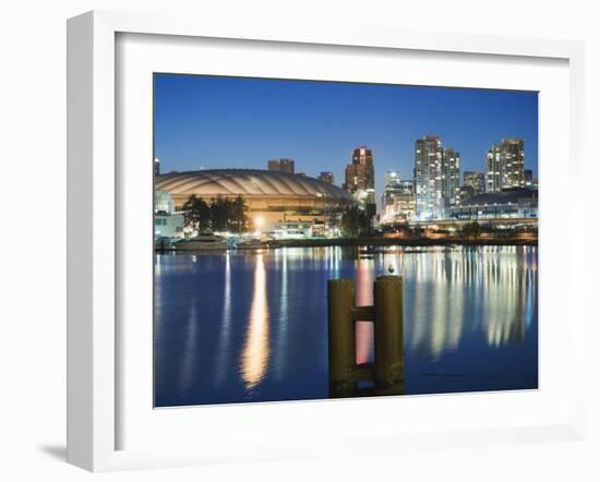 BC Place Stadium and Residential City Buildings, False Creek, Vancouver, British Columbia, Canada-Christian Kober-Framed Photographic Print