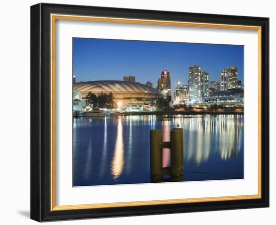 BC Place Stadium and Residential City Buildings, False Creek, Vancouver, British Columbia, Canada-Christian Kober-Framed Photographic Print