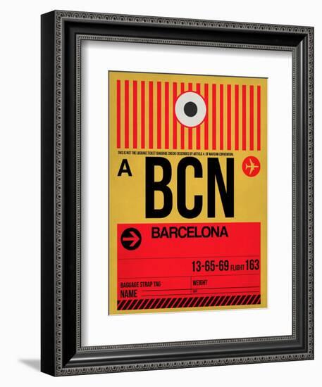 BCN Barcelona Luggage Tag 1-NaxArt-Framed Premium Giclee Print